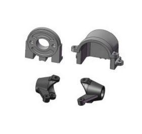 A. moottori Gear Box B. Front Hub Set C. moottori Mount